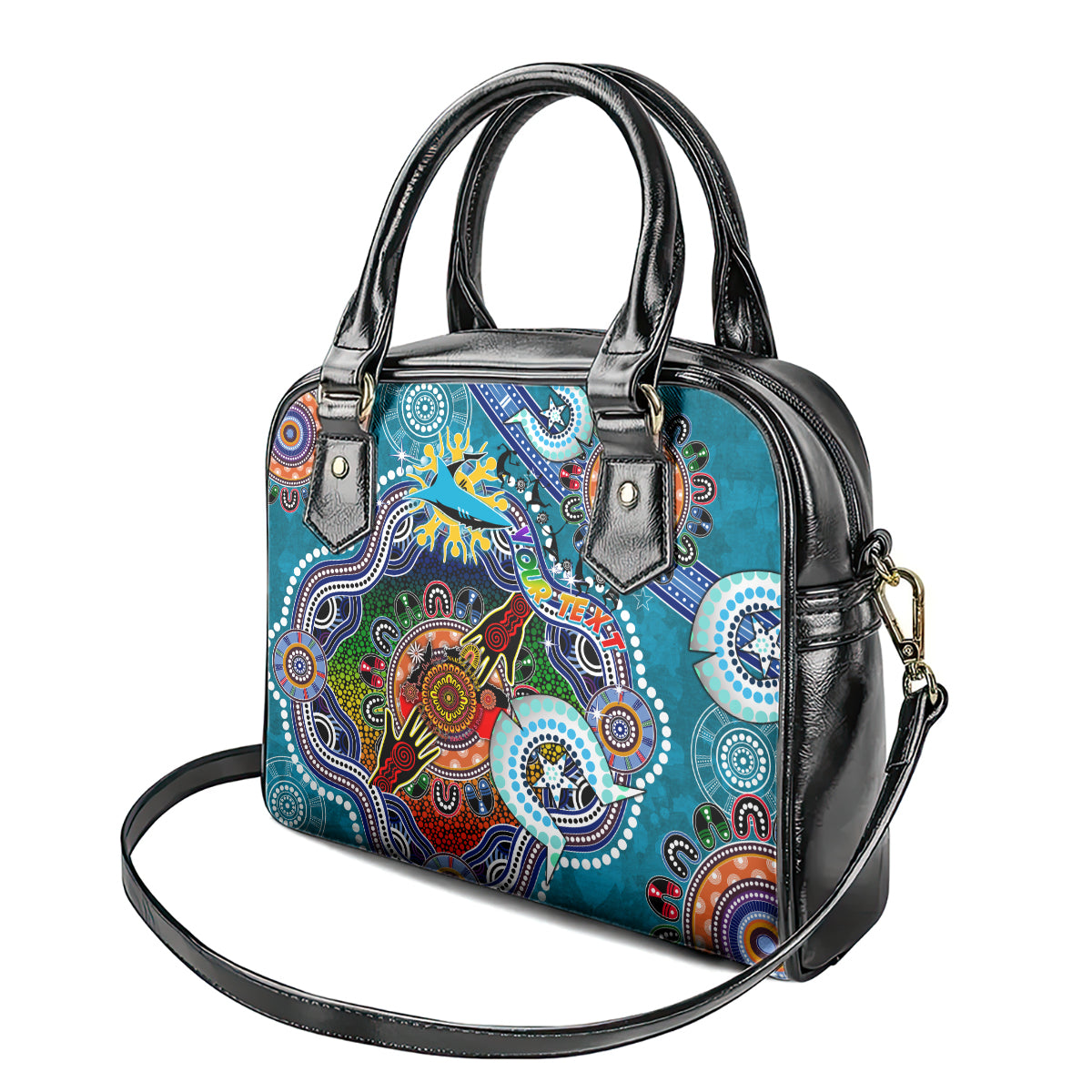 Personalised Sharks NAIDOC Week 2024 Shoulder Handbag Australia Aboriginal Dot Painting