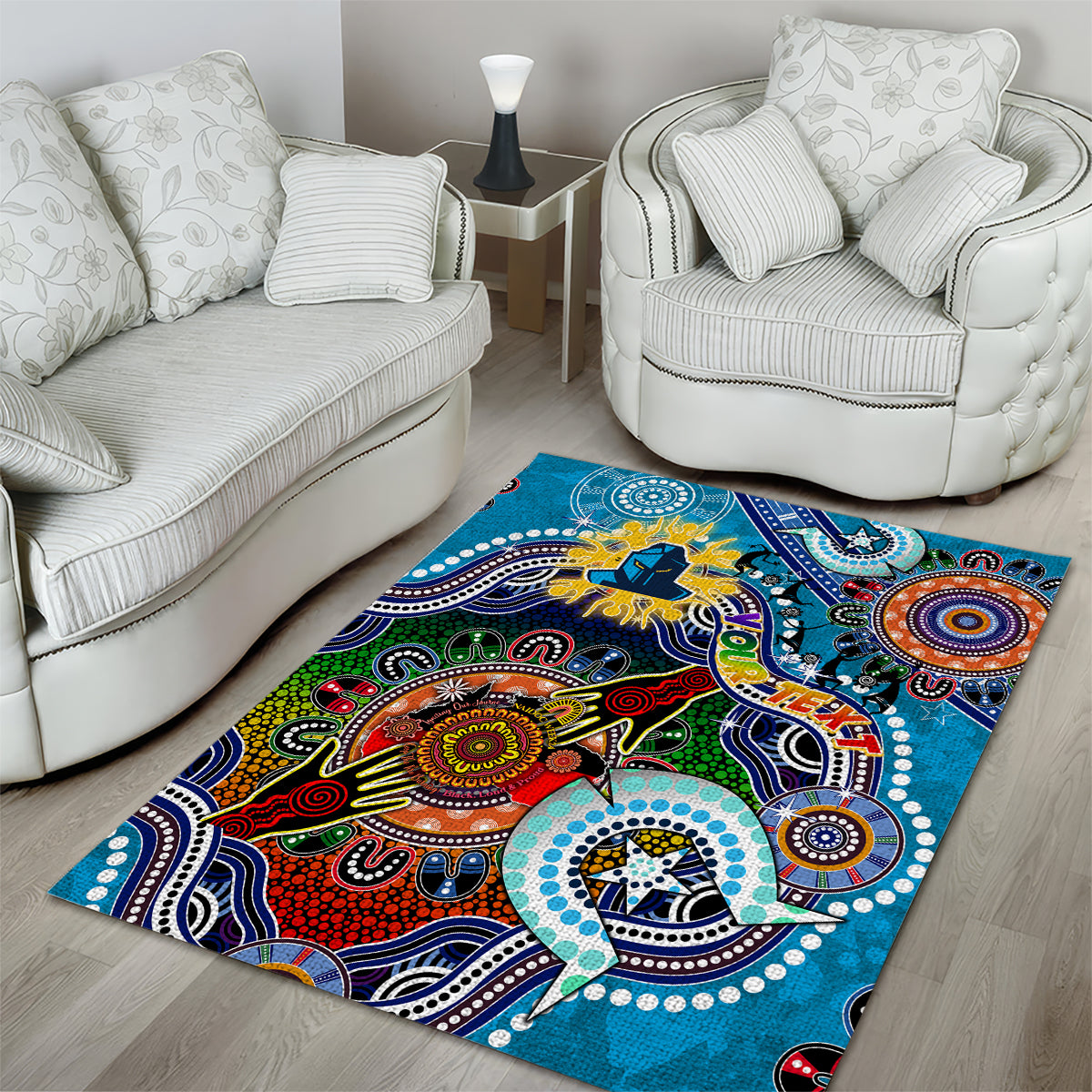 Personalised Titans NAIDOC Week 2024 Area Rug Australia Aboriginal Dot Painting