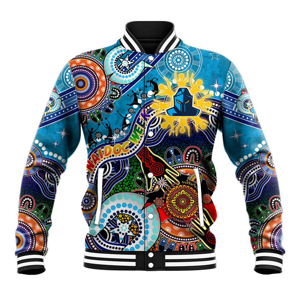 Personalised Titans NAIDOC Week 2024 Baseball Jacket Australia Aboriginal Dot Painting