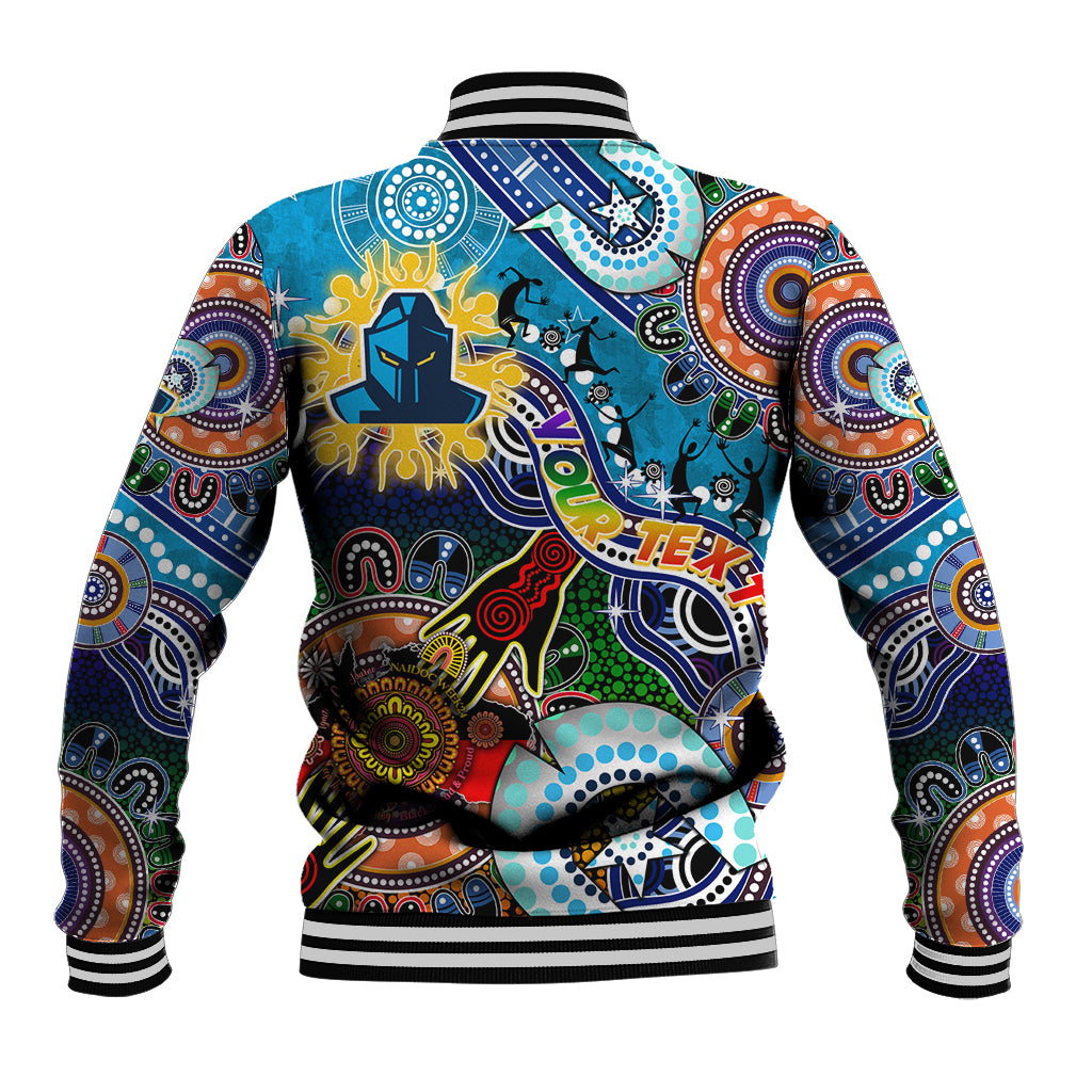 Personalised Titans NAIDOC Week 2024 Baseball Jacket Australia Aboriginal Dot Painting