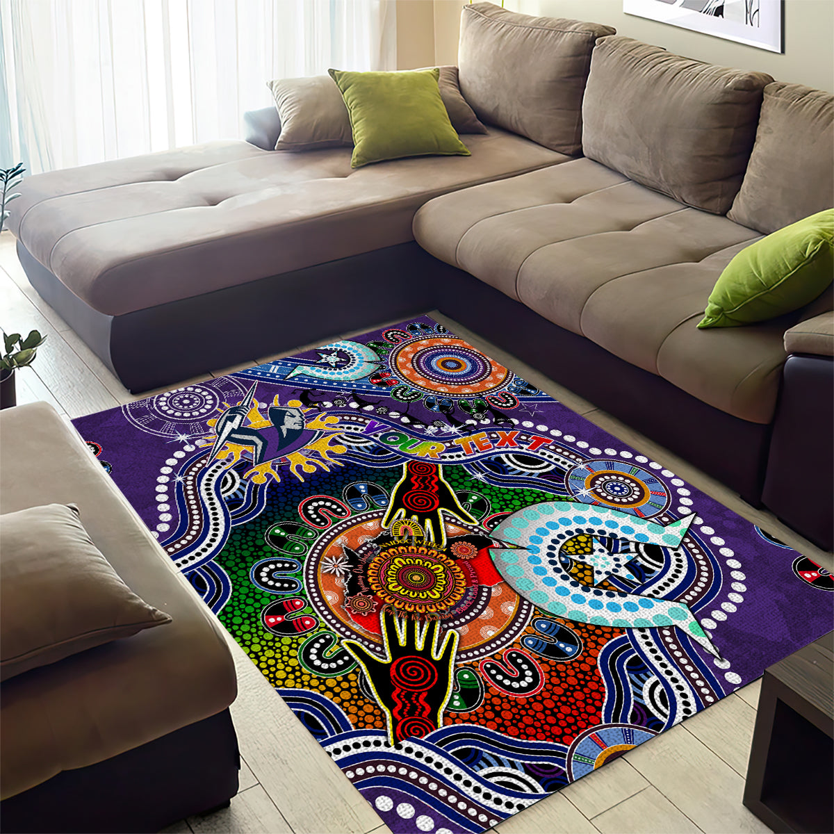 Personalised Storm NAIDOC Week 2024 Area Rug Australia Aboriginal Dot Painting