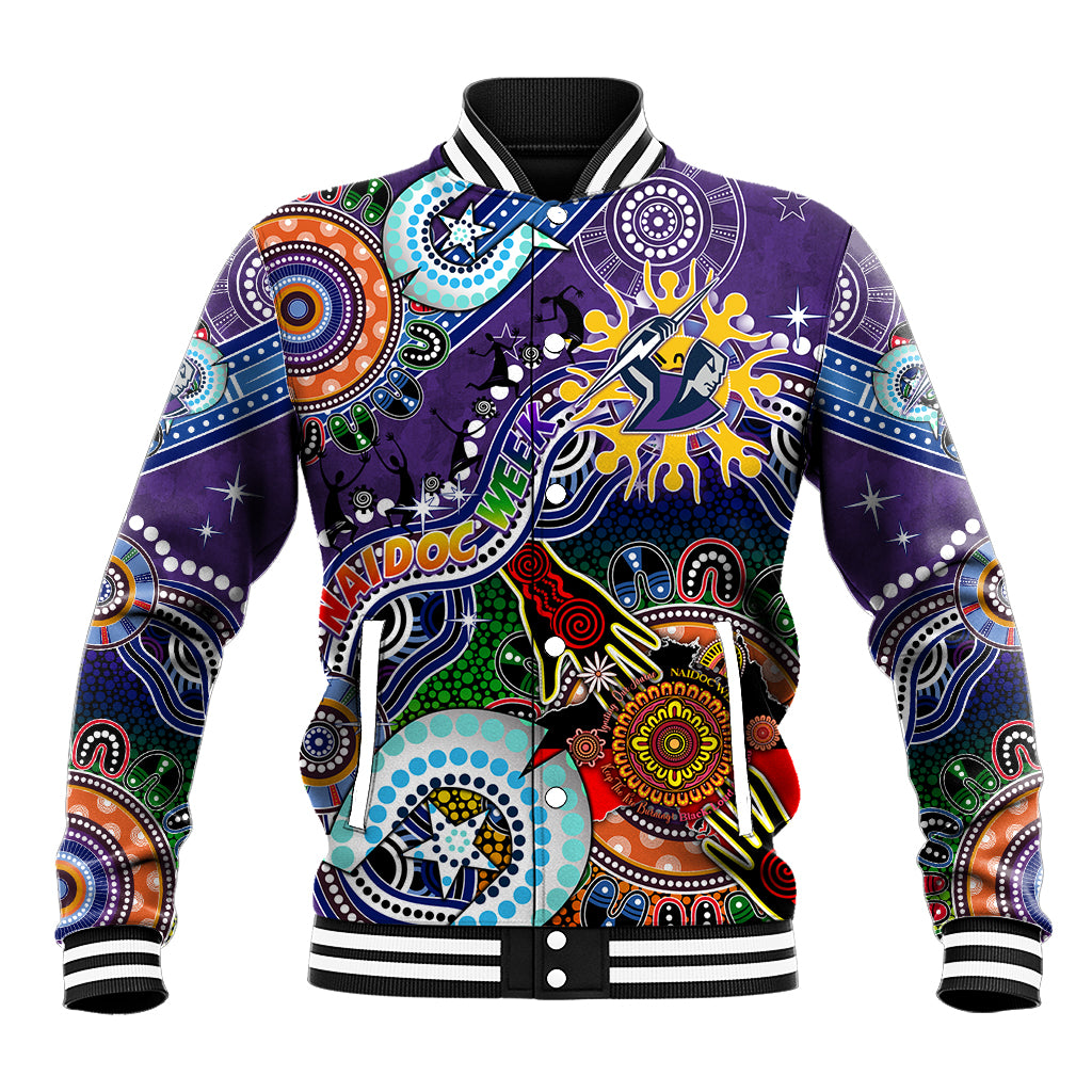 Personalised Storm NAIDOC Week 2024 Baseball Jacket Australia Aboriginal Dot Painting