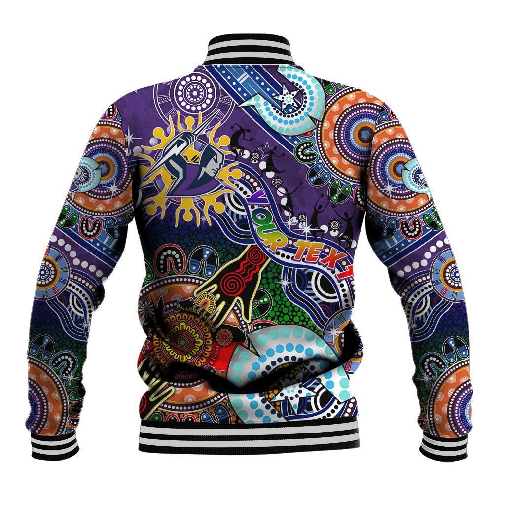 Personalised Storm NAIDOC Week 2024 Baseball Jacket Australia Aboriginal Dot Painting