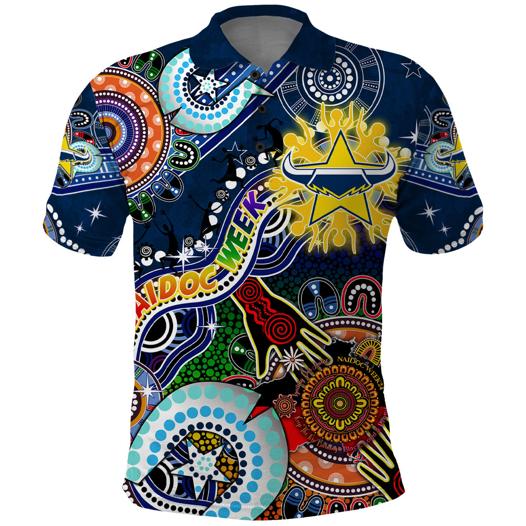 Personalised Cowboys NAIDOC Week 2024 Polo Shirt Australia Aboriginal Dot Painting DT02