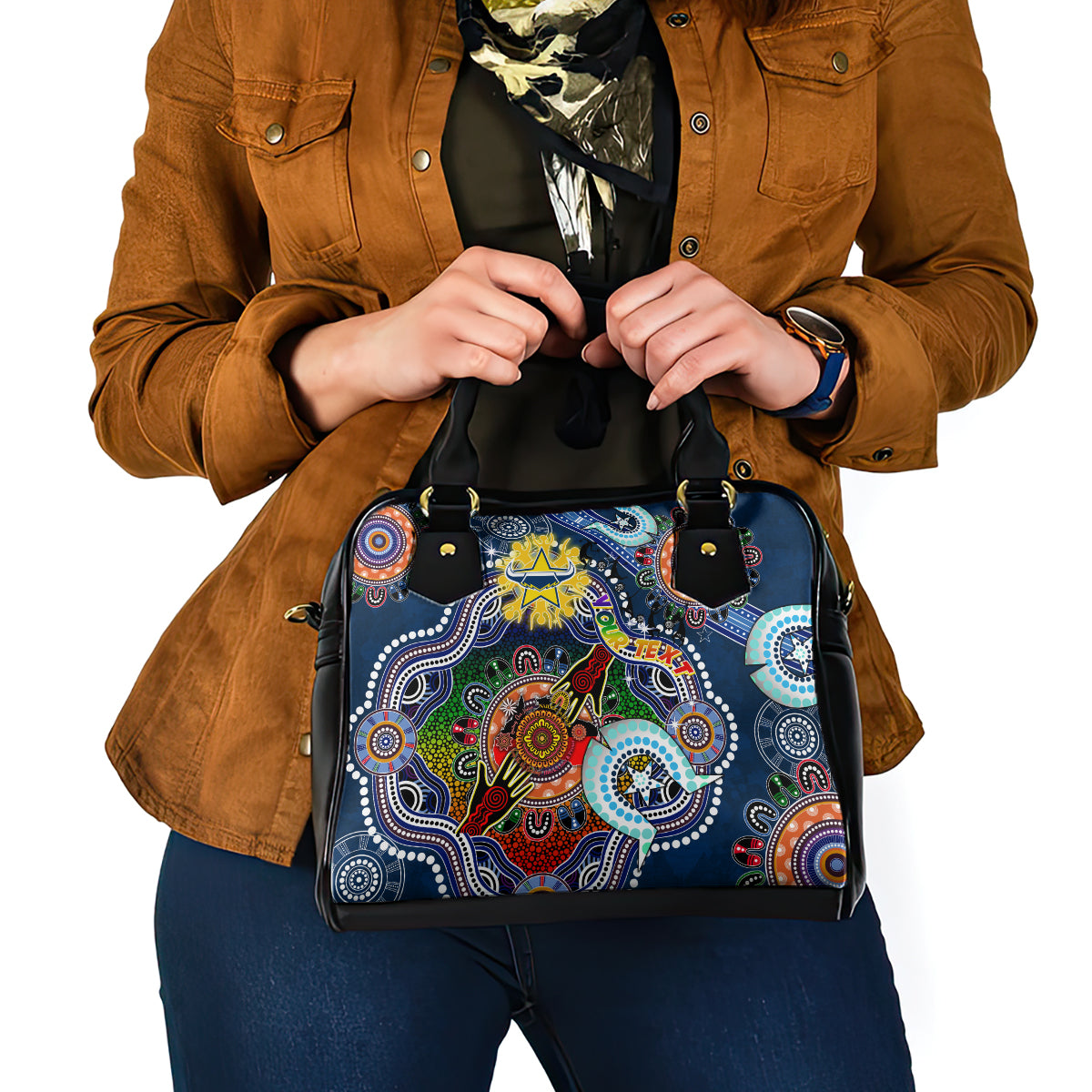 Personalised Cowboys NAIDOC Week 2024 Shoulder Handbag Australia Aboriginal Dot Painting