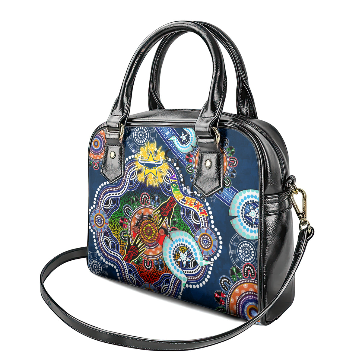 Personalised Cowboys NAIDOC Week 2024 Shoulder Handbag Australia Aboriginal Dot Painting