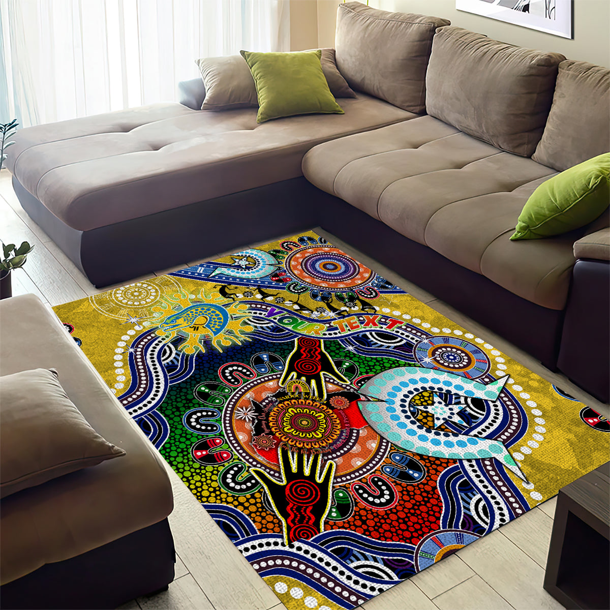 Personalised Eels NAIDOC Week 2024 Area Rug Australia Aboriginal Dot Painting