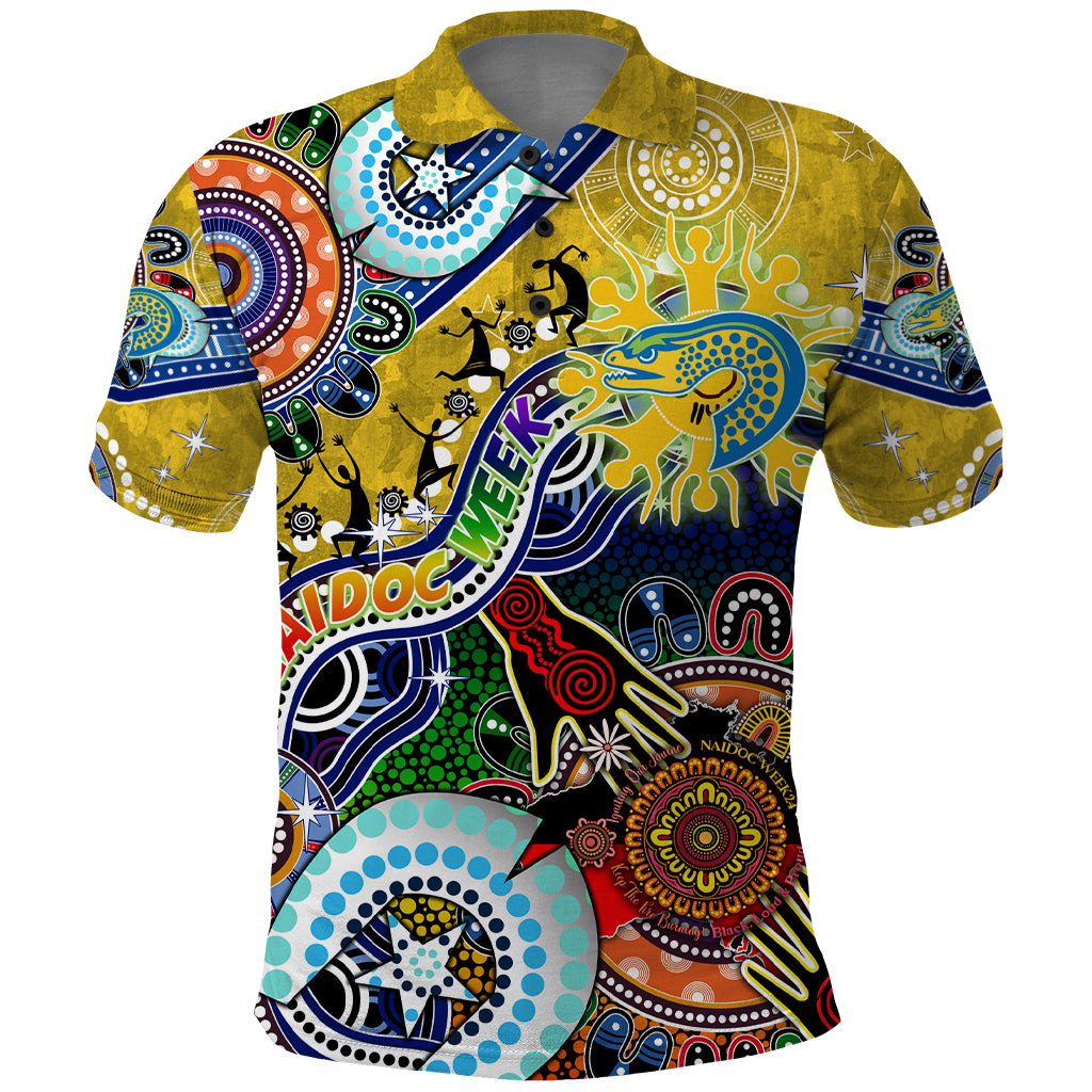 Personalised Eels NAIDOC Week 2024 Polo Shirt Australia Aboriginal Dot Painting