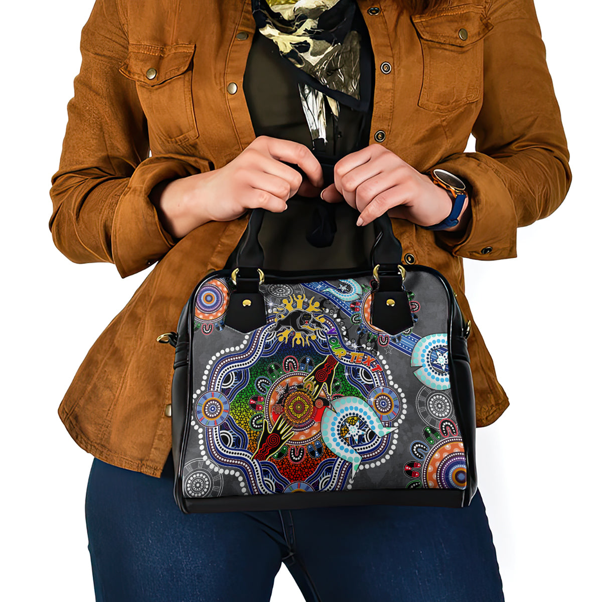 Personalised Panthers NAIDOC Week 2024 Shoulder Handbag Australia Aboriginal Dot Painting