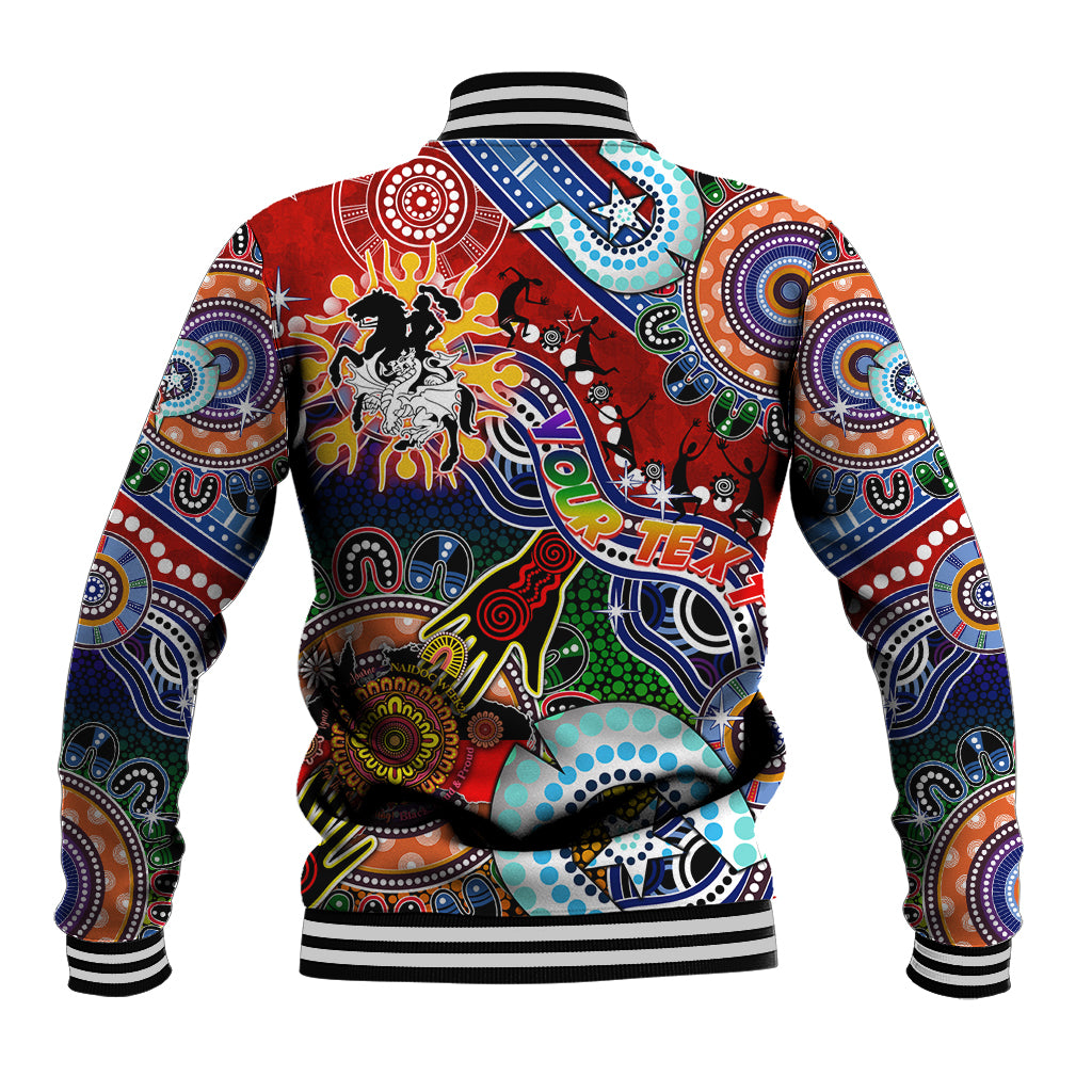 Personalised Dragons NAIDOC Week 2024 Baseball Jacket Australia Aboriginal Dot Painting