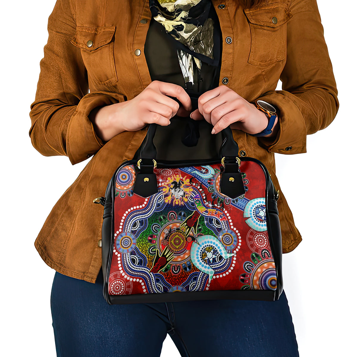 Personalised Dragons NAIDOC Week 2024 Shoulder Handbag Australia Aboriginal Dot Painting