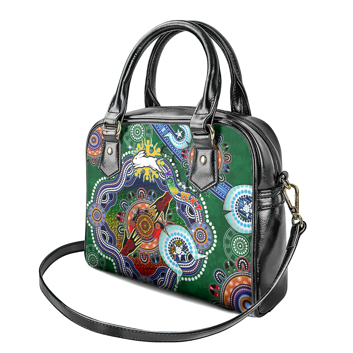 Personalised Rabbitohs NAIDOC Week 2024 Shoulder Handbag Australia Aboriginal Dot Painting