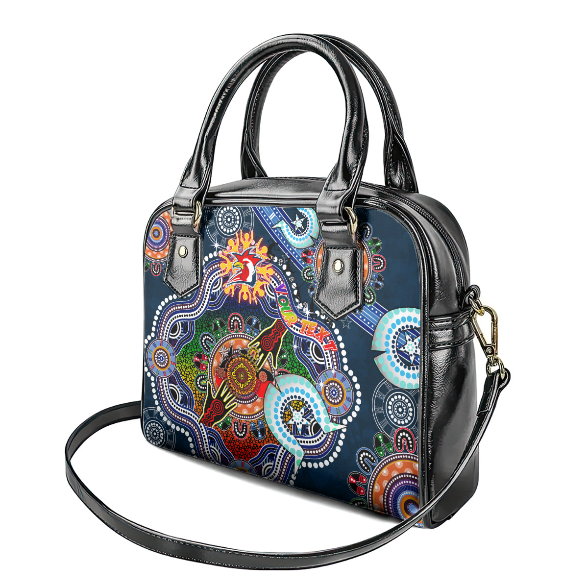 Personalised Roosters NAIDOC Week 2024 Shoulder Handbag Australia Aboriginal Dot Painting