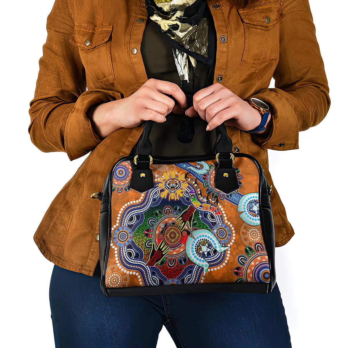 Personalised Tigers NAIDOC Week 2024 Shoulder Handbag Australia Aboriginal Dot Painting