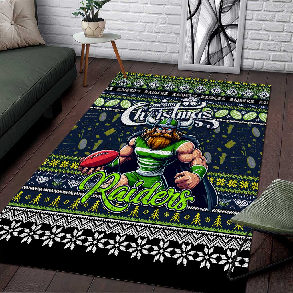 Raiders Rugby Xmas Area Rug Australia NRL Mascot