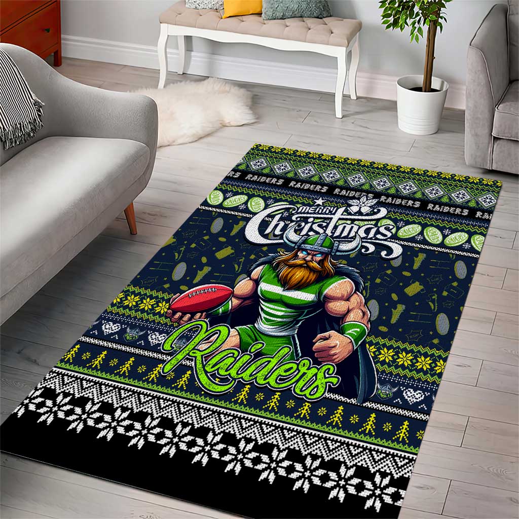 Raiders Rugby Xmas Area Rug Australia NRL Mascot