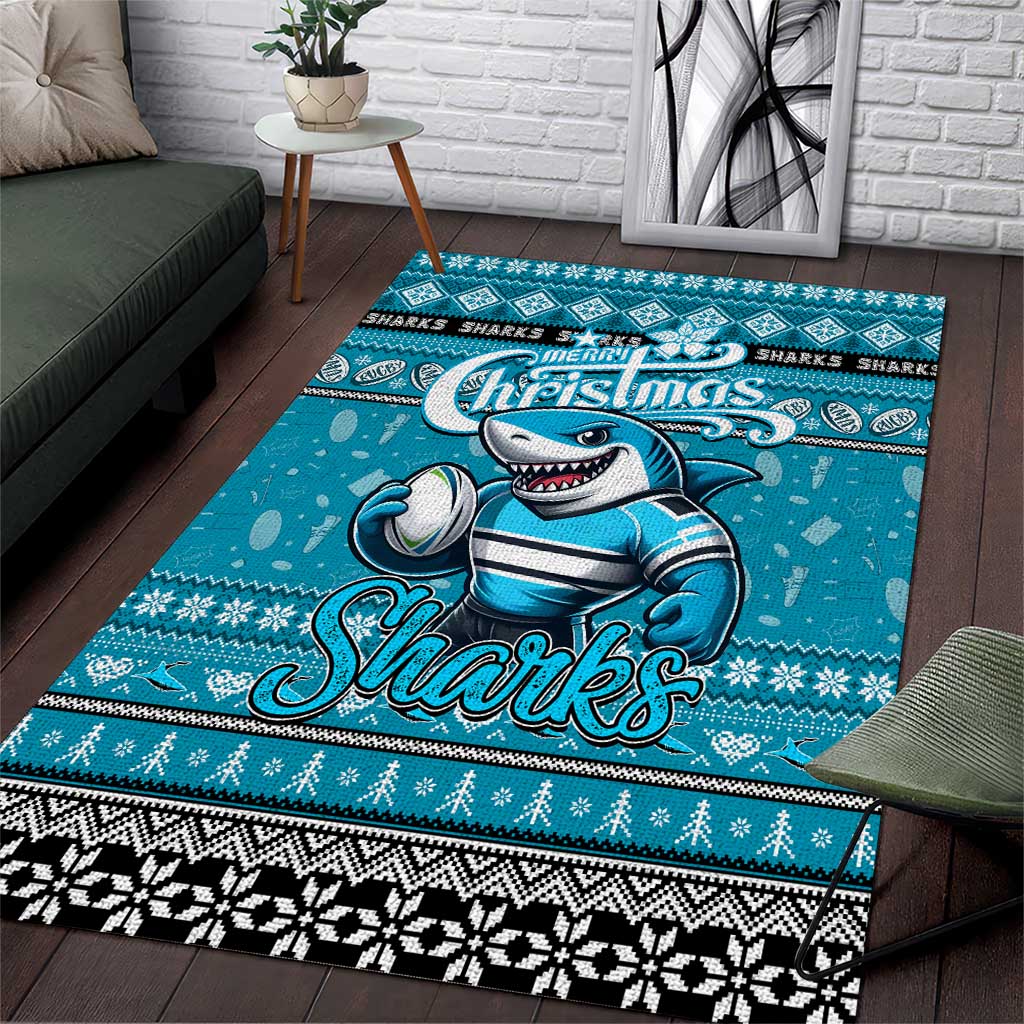 Sharks Rugby Xmas Area Rug Australia NRL Mascot