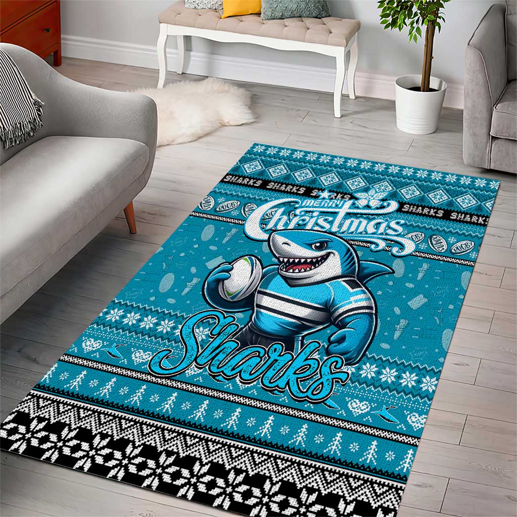 Sharks Rugby Xmas Area Rug Australia NRL Mascot