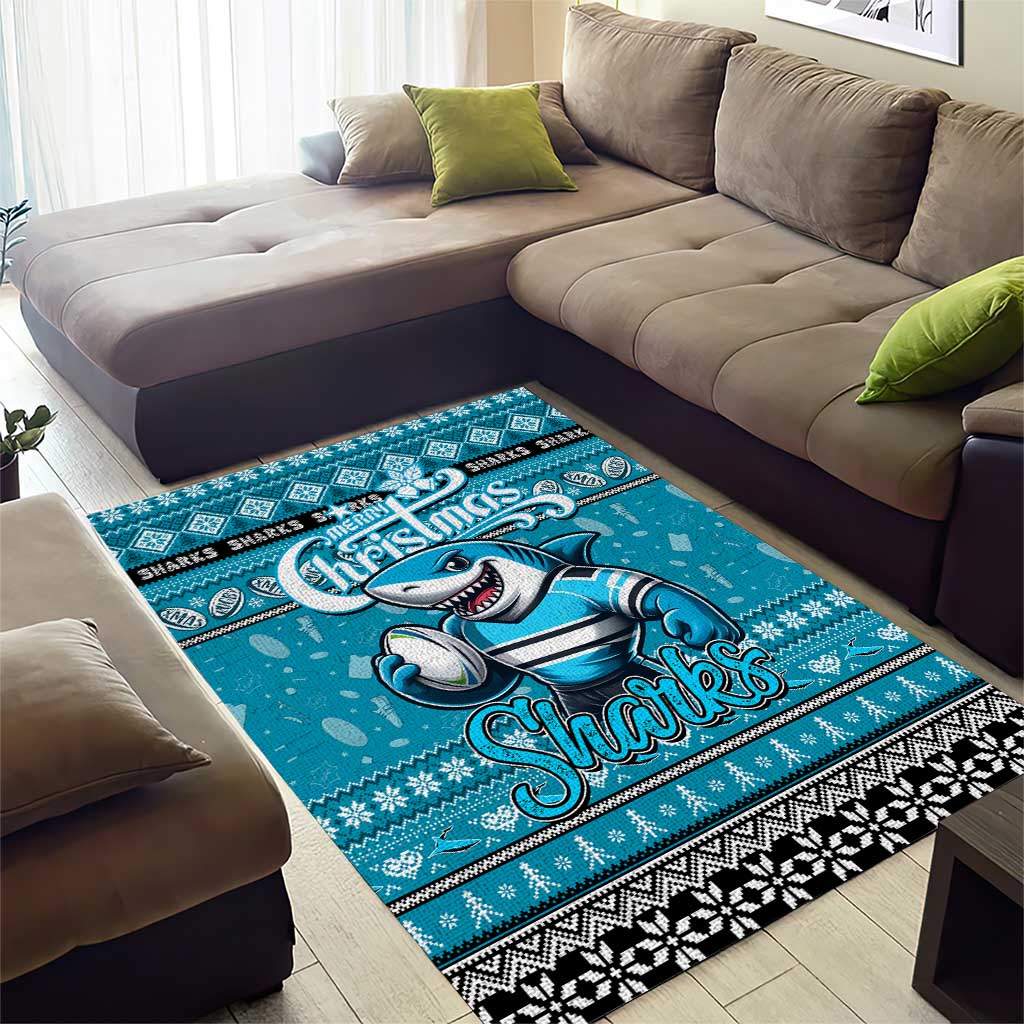 Sharks Rugby Xmas Area Rug Australia NRL Mascot