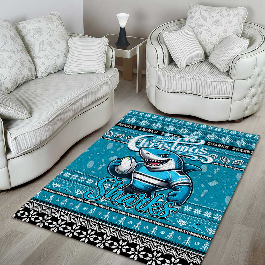 Sharks Rugby Xmas Area Rug Australia NRL Mascot