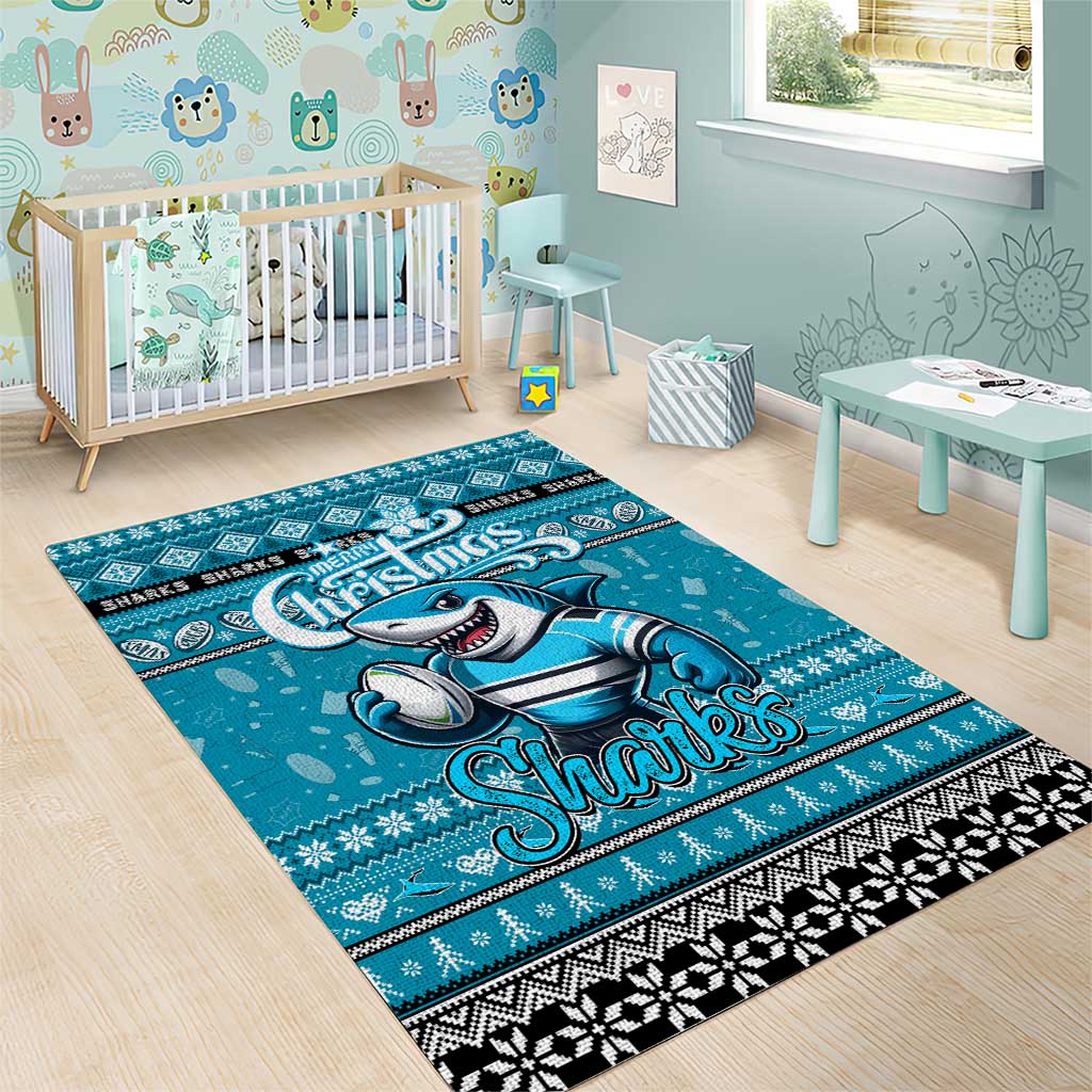 Sharks Rugby Xmas Area Rug Australia NRL Mascot