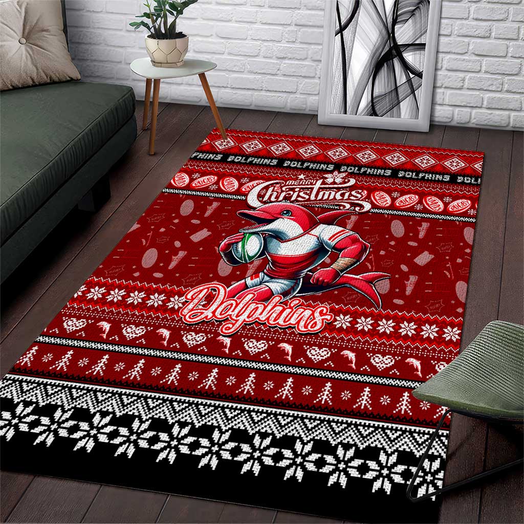 Dolphins Rugby Xmas Area Rug Australia NRL Mascot