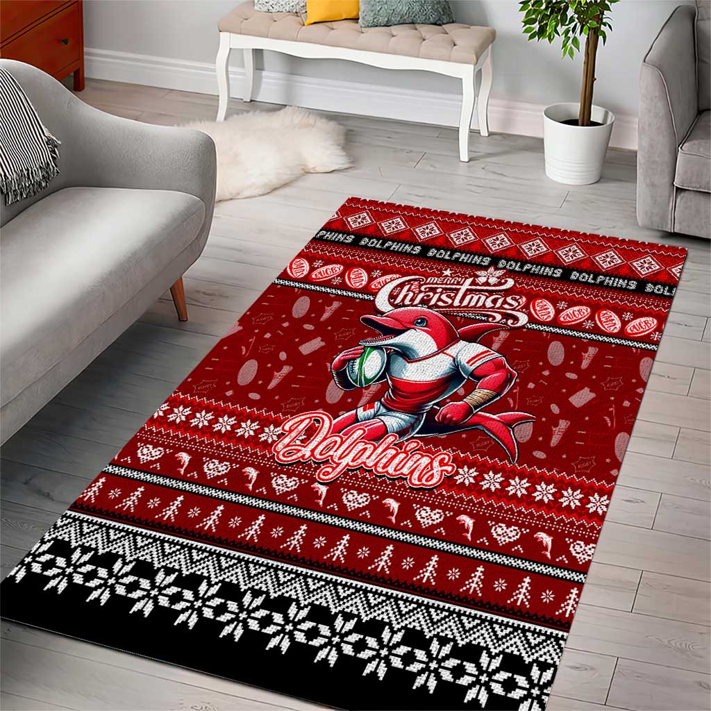 Dolphins Rugby Xmas Area Rug Australia NRL Mascot