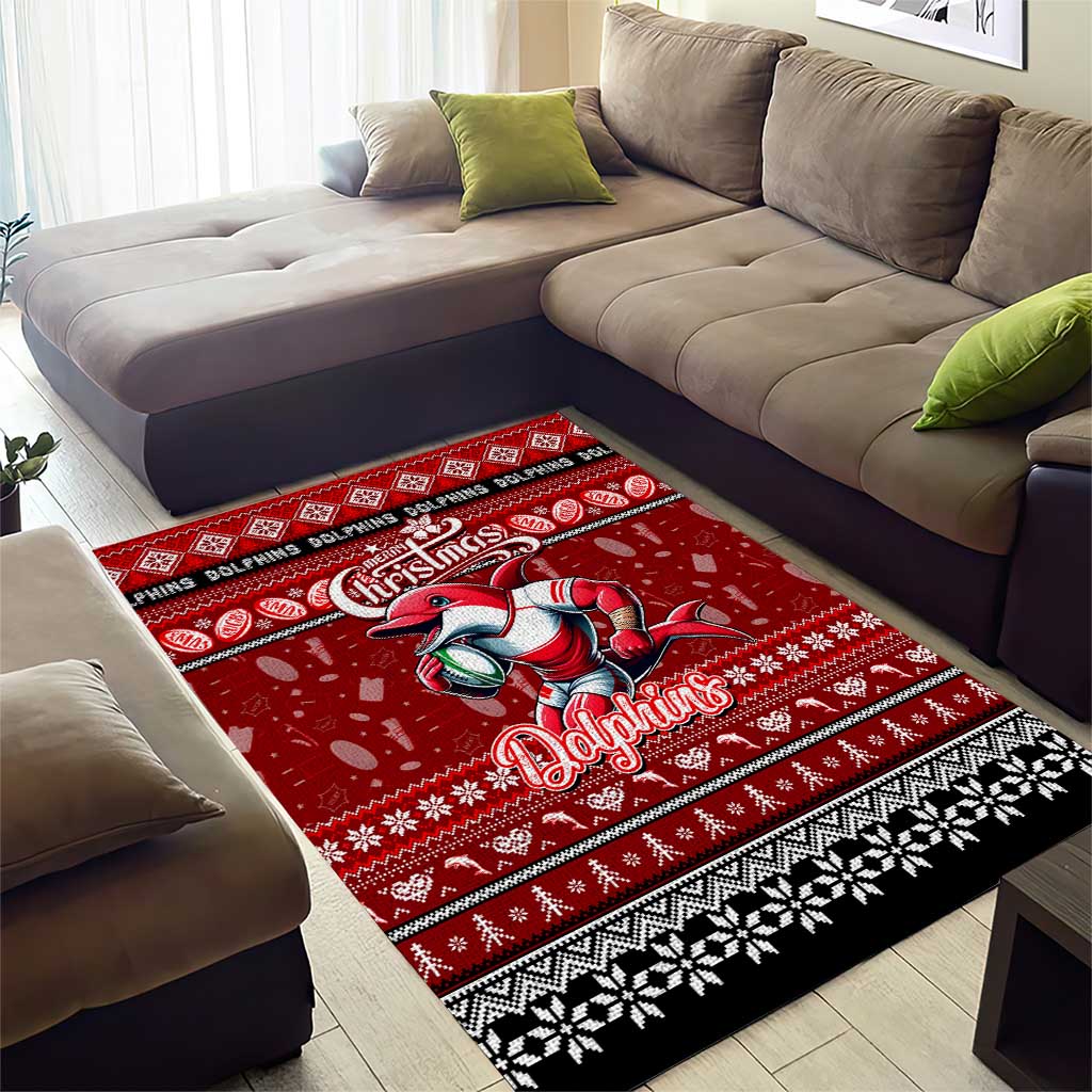 Dolphins Rugby Xmas Area Rug Australia NRL Mascot