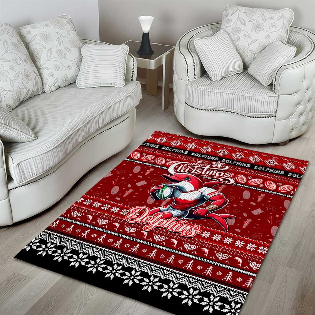 Dolphins Rugby Xmas Area Rug Australia NRL Mascot