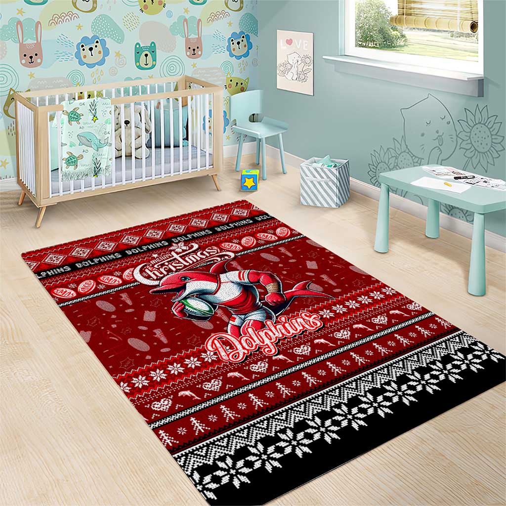 Dolphins Rugby Xmas Area Rug Australia NRL Mascot