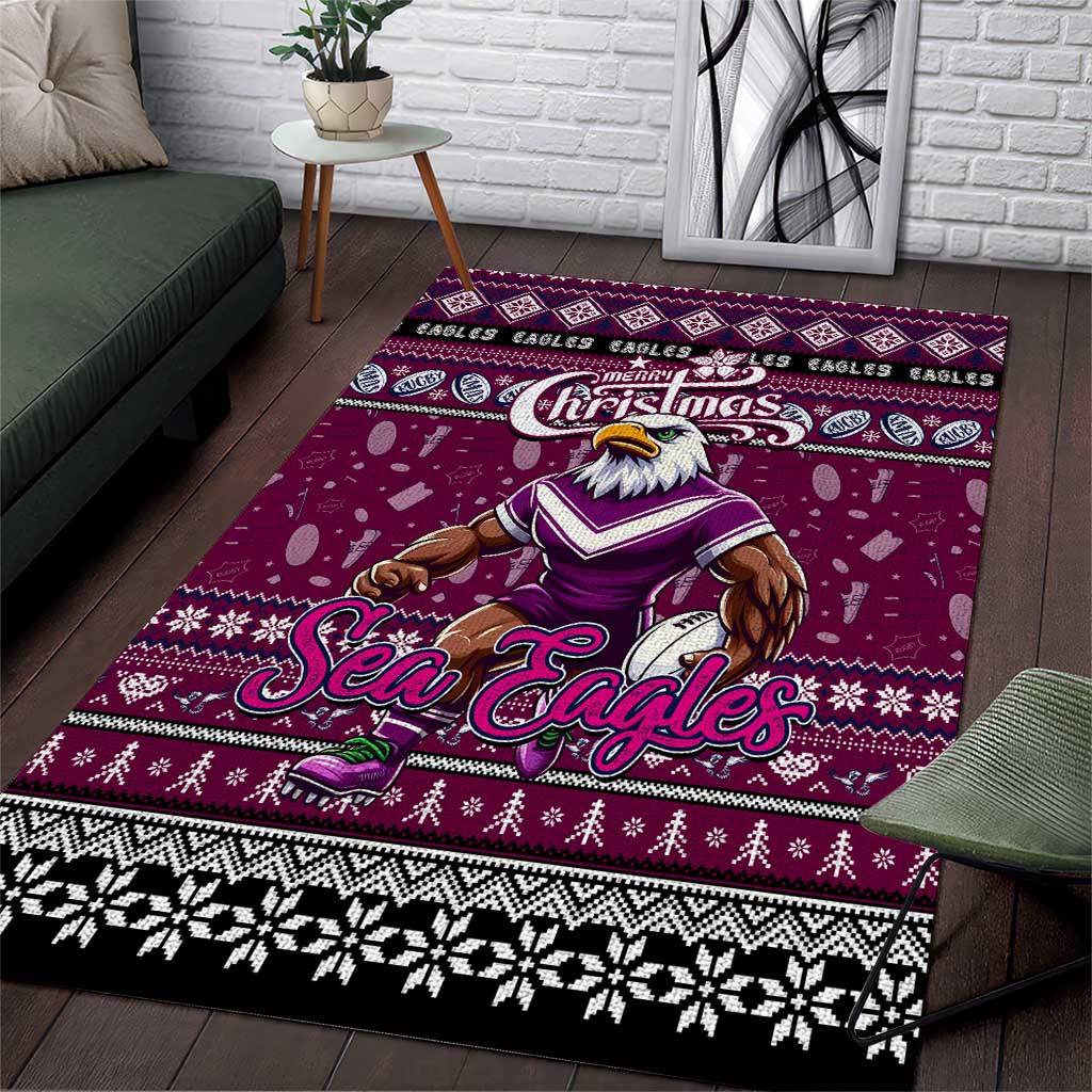 Sea Eagles Rugby Xmas Area Rug Australia NRL Mascot