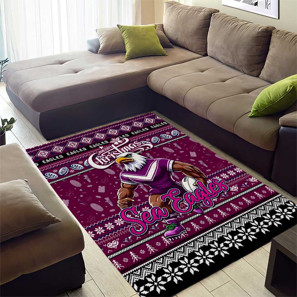 Sea Eagles Rugby Xmas Area Rug Australia NRL Mascot