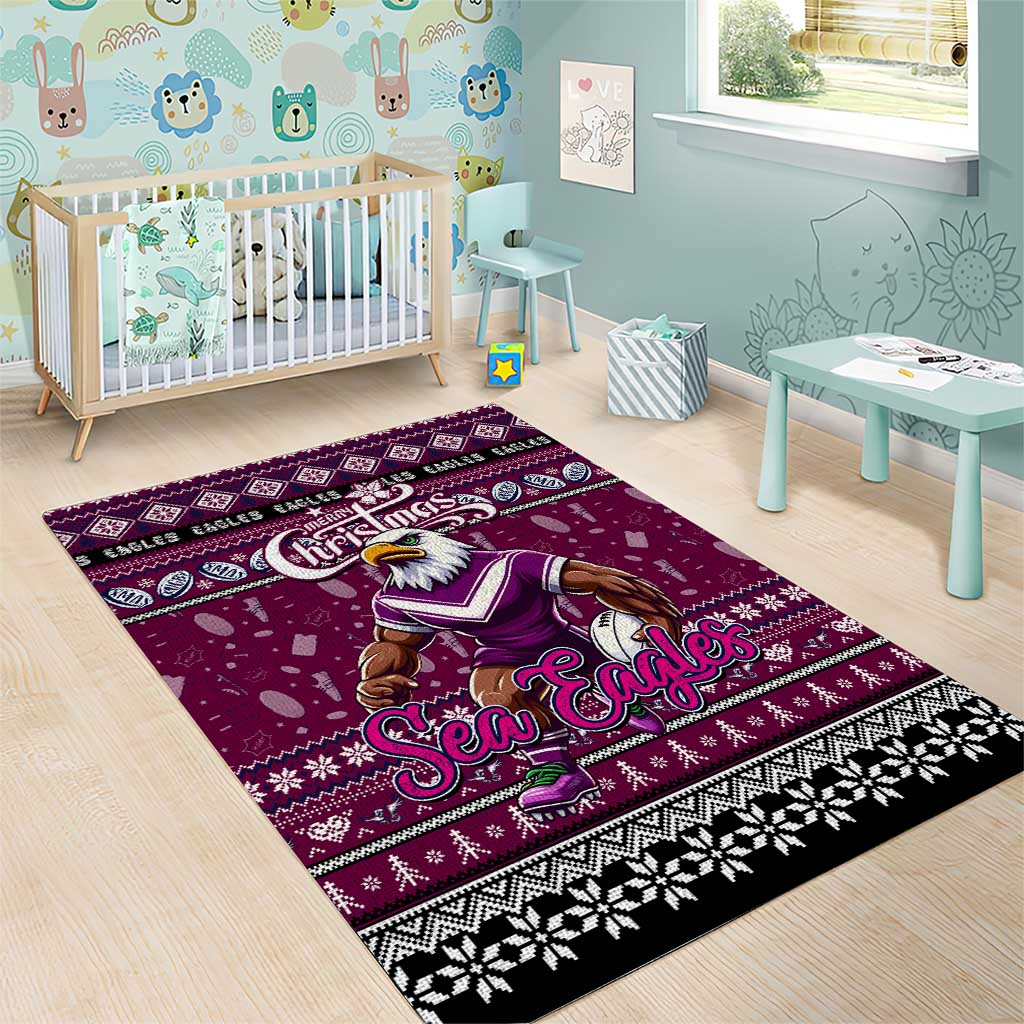 Sea Eagles Rugby Xmas Area Rug Australia NRL Mascot