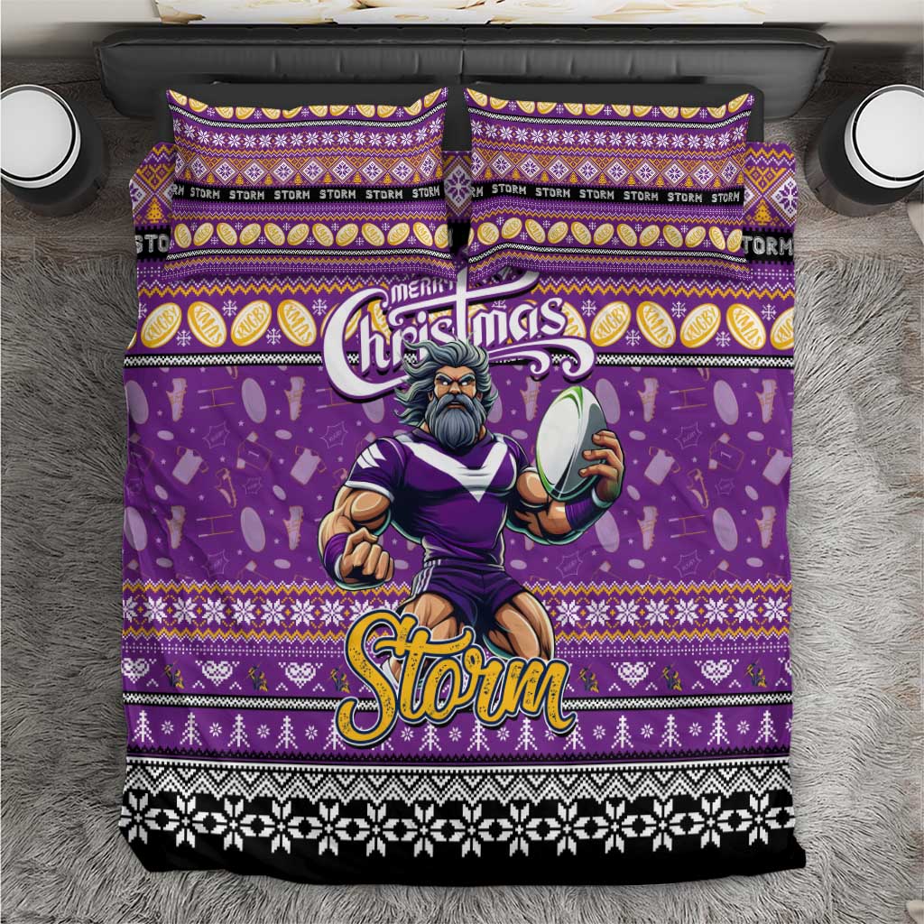 Storm Rugby Xmas Bedding Set Australia NRL Mascot