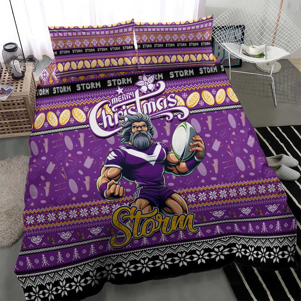 Storm Rugby Xmas Bedding Set Australia NRL Mascot