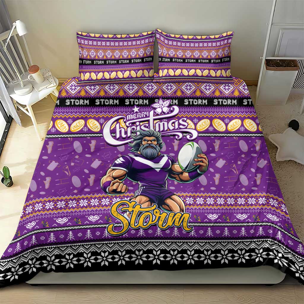 Storm Rugby Xmas Bedding Set Australia NRL Mascot