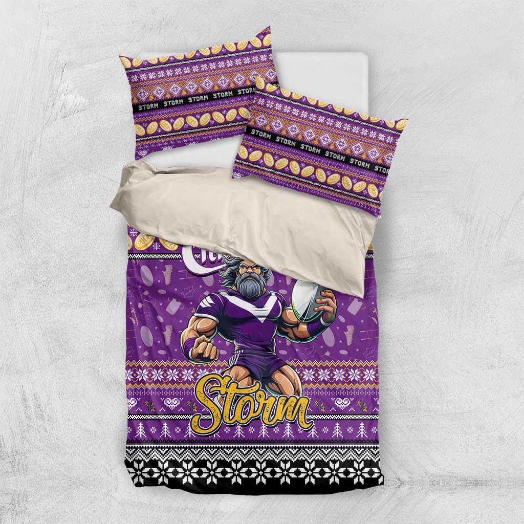 Storm Rugby Xmas Bedding Set Australia NRL Mascot