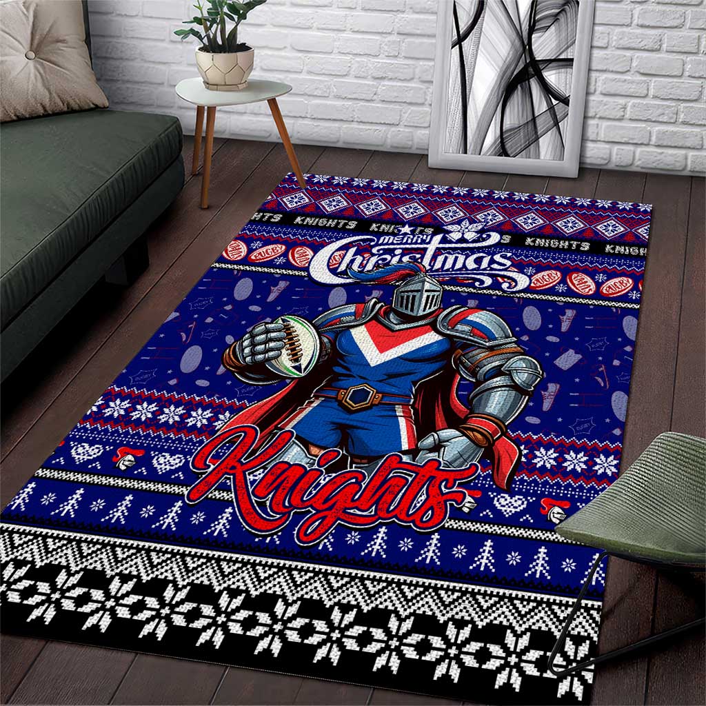 Knights Rugby Xmas Area Rug Australia NRL Mascot