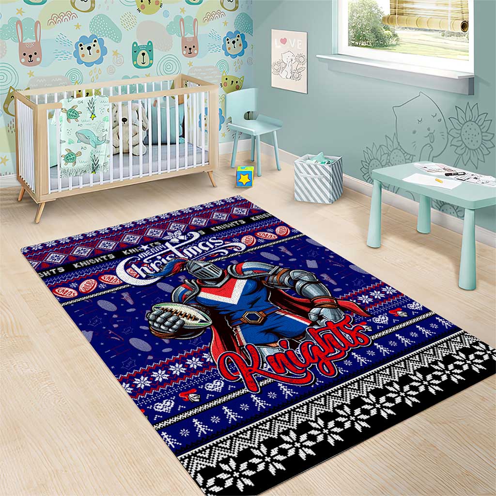 Knights Rugby Xmas Area Rug Australia NRL Mascot