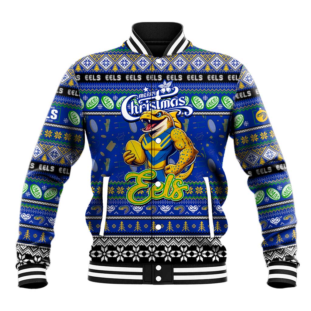 Personalized Eels Rugby Xmas Baseball Jacket Australia NRL Mascot