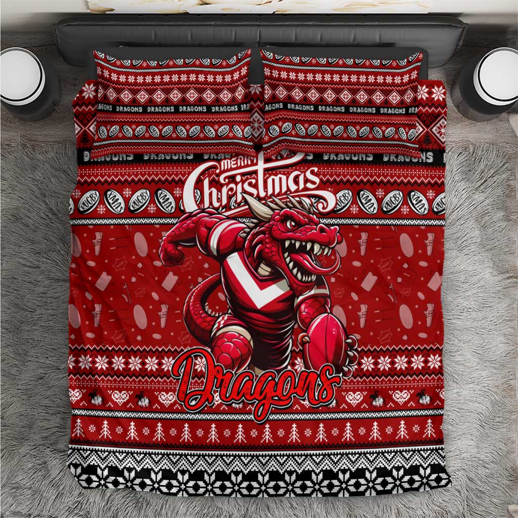 Dragons Rugby Xmas Bedding Set Australia NRL Mascot