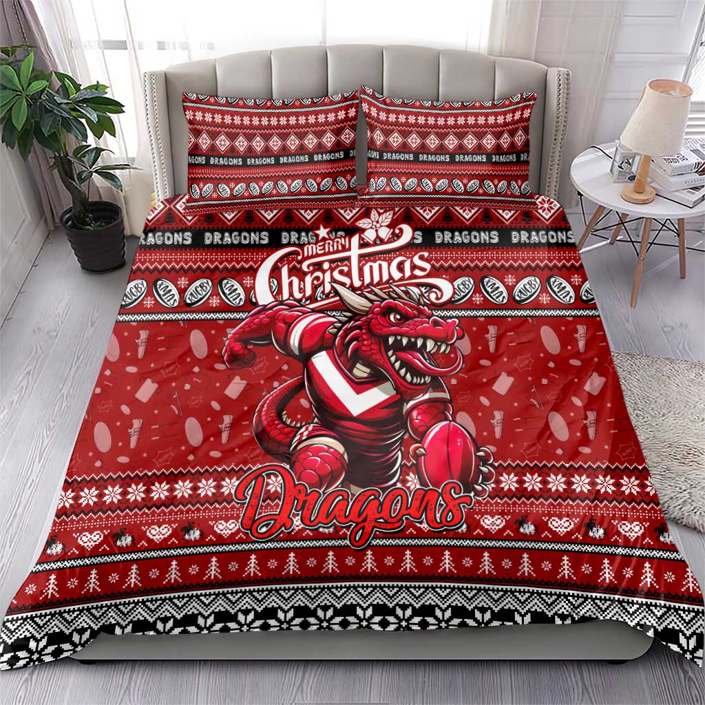 Dragons Rugby Xmas Bedding Set Australia NRL Mascot