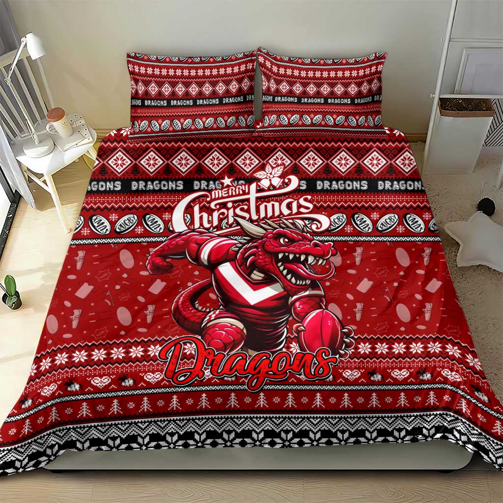 Dragons Rugby Xmas Bedding Set Australia NRL Mascot