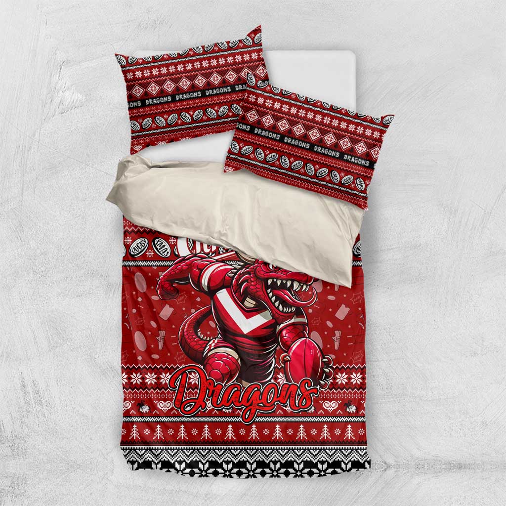 Dragons Rugby Xmas Bedding Set Australia NRL Mascot