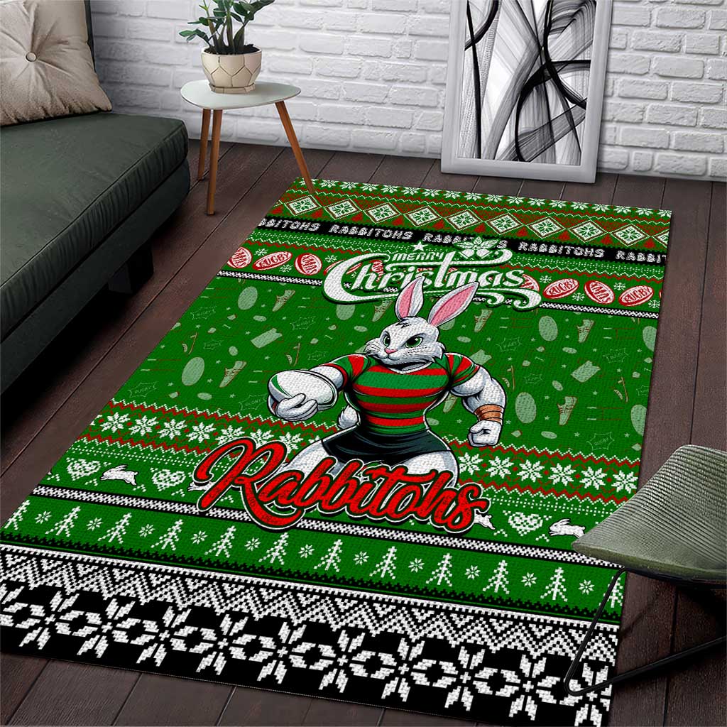 Rabbitohs Rugby Xmas Area Rug Australia NRL Mascot