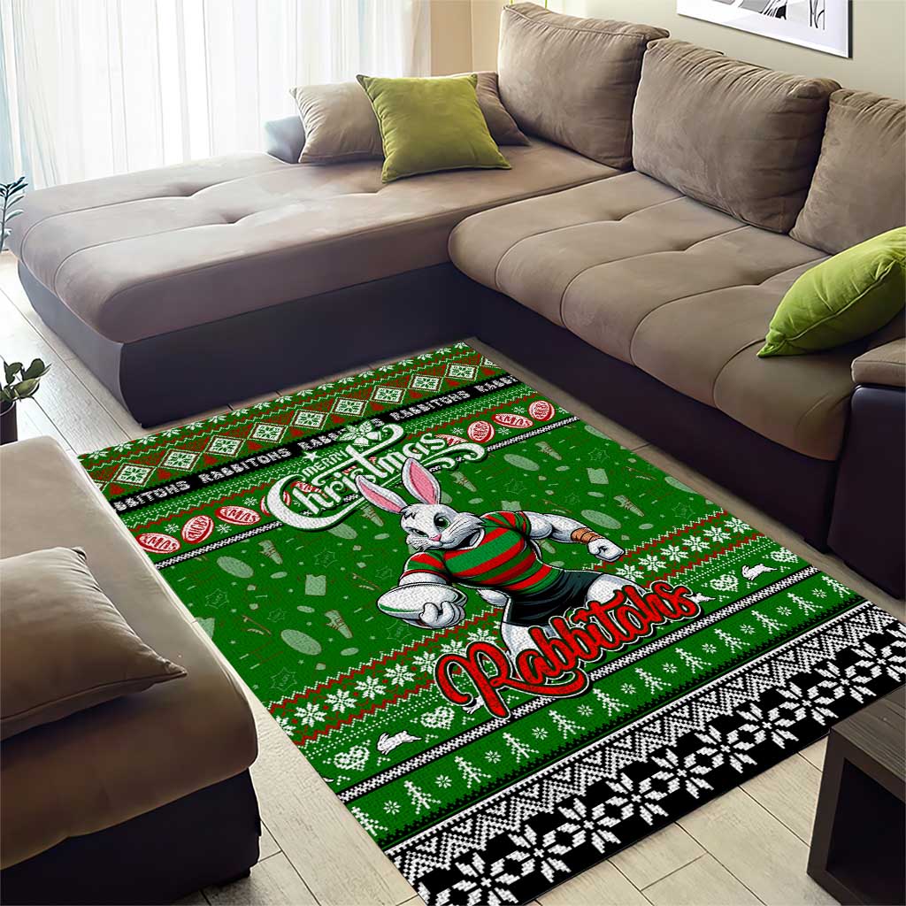 Rabbitohs Rugby Xmas Area Rug Australia NRL Mascot