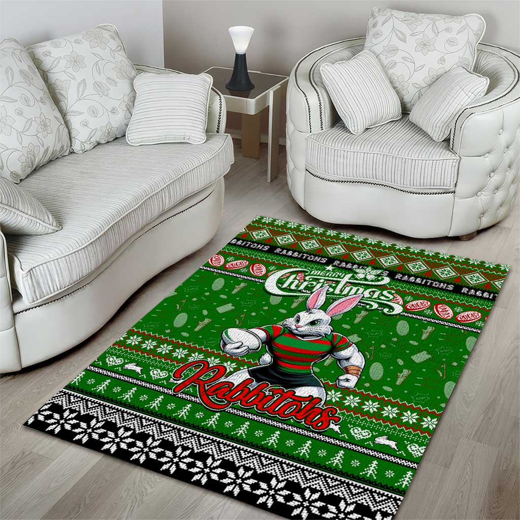 Rabbitohs Rugby Xmas Area Rug Australia NRL Mascot