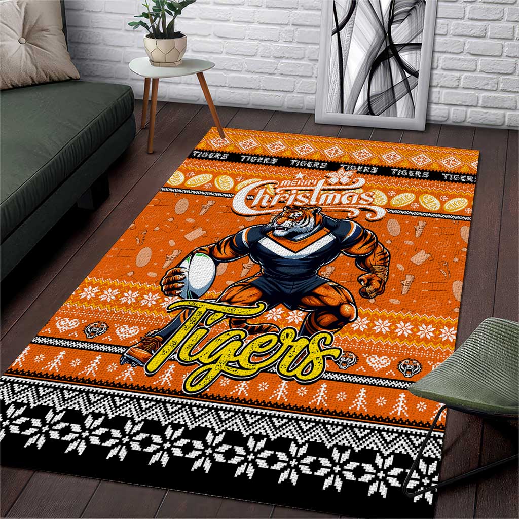 Tigers Rugby Xmas Area Rug Australia NRL Mascot