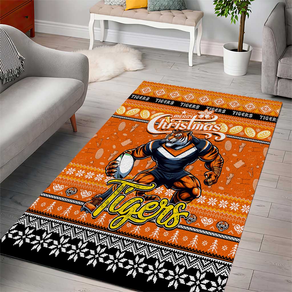 Tigers Rugby Xmas Area Rug Australia NRL Mascot