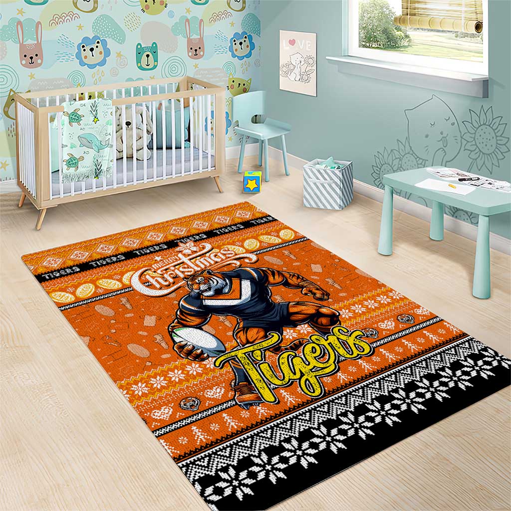 Tigers Rugby Xmas Area Rug Australia NRL Mascot